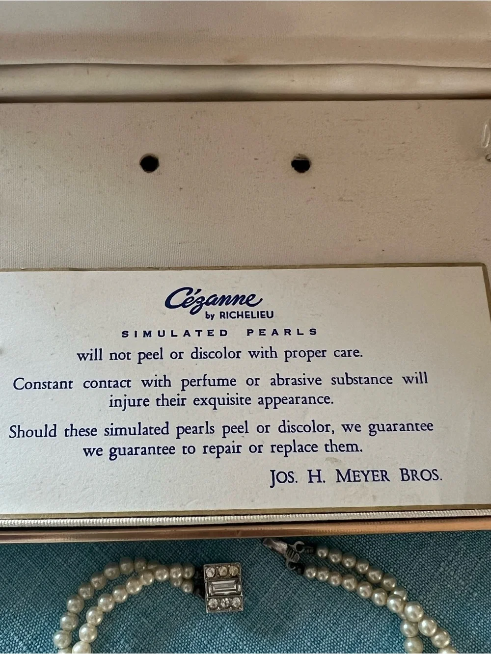 Vintage Cezanne by Richelieu double strand pearl bracelet in original box